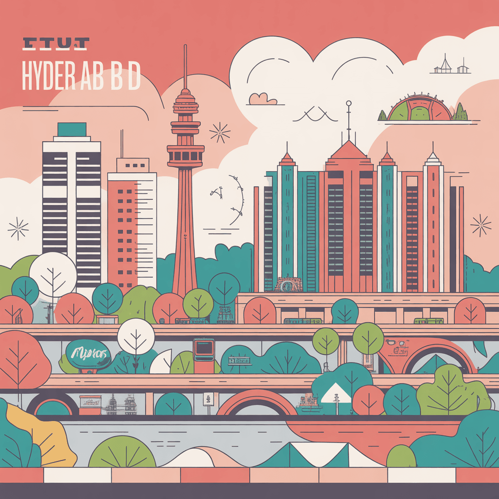 Hyderabad skyline illustration