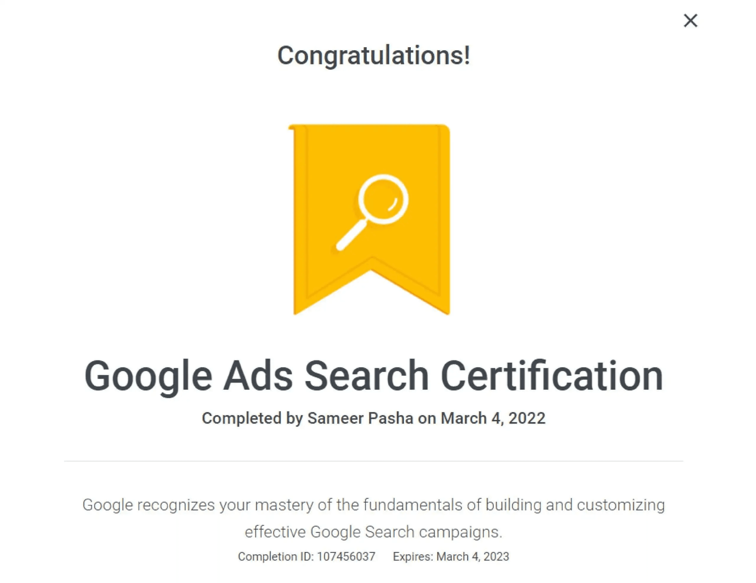 Certification 0