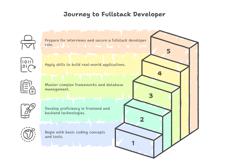 Developer learning journey illustration