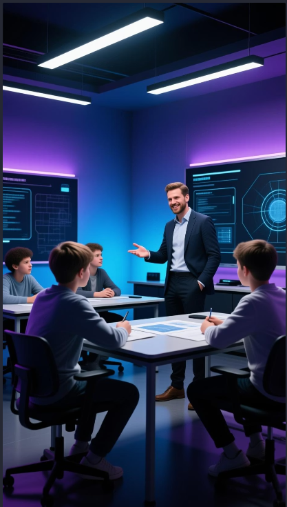 Student coding in modern environment