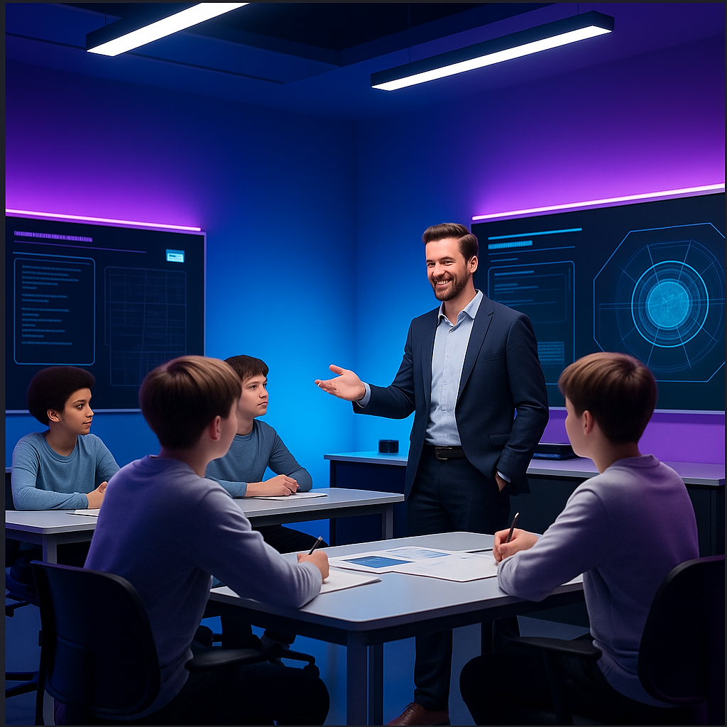 Student coding in modern environment